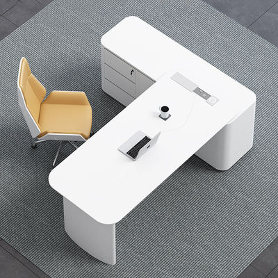 디자인 MDF 베이킹 라크 재료 CEO 사무실 및 의자에 대한 L 모양의 행정 책상