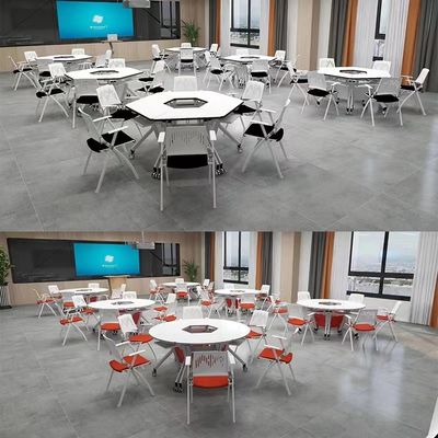 사용자 정의 가능한 접기 훈련 다기능 활동을위한 육각형 조합 테이블