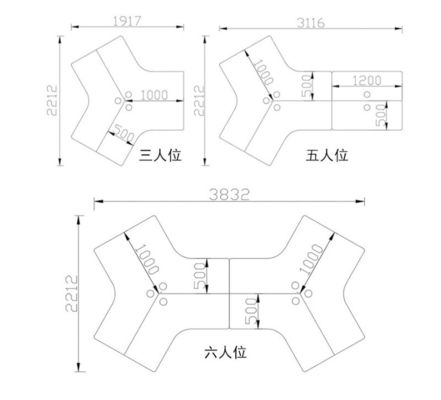 현대 개방형 작업 공간 사용자 정의 가능한 책상과 2 / 4 / 6 좌석과 함께 사무실 작업장