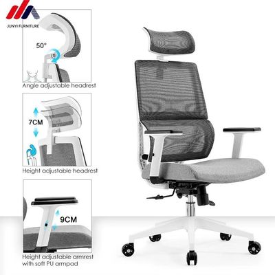 알루미늄 기반을 가진 회색  Mesh and Fabric 사무실 의자 궁극적인 Ergonomic 좌석 솔루션